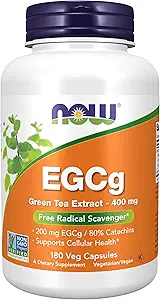 NOW Foods EGCg, Green Tea Extract, 400mg, 180 Vcaps (Pack of 2)
