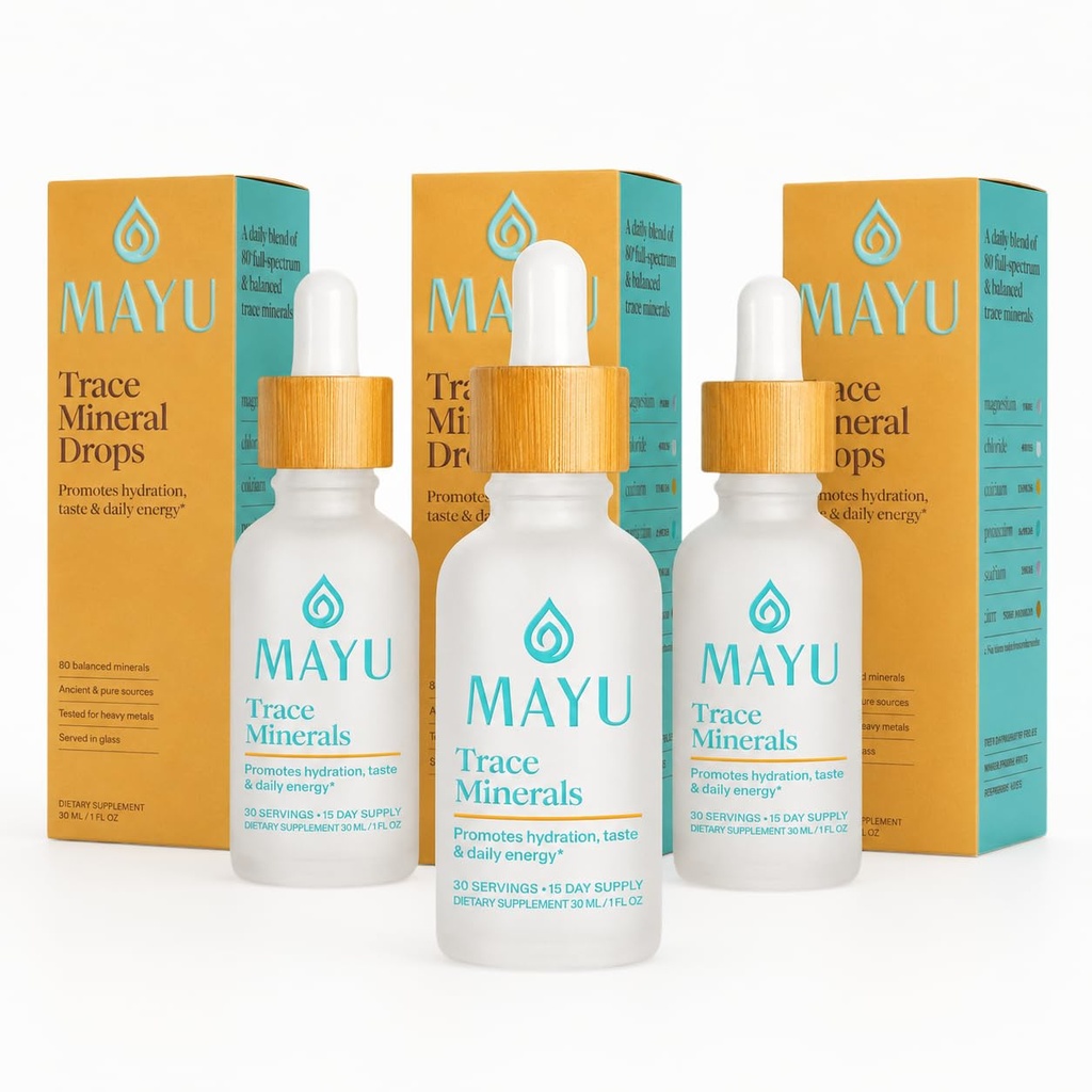 MayU Yoğun Ionic Trace Mineral Çıkışları - Zengin Yoğun Elektromanyeteler: Chloride sodyum Supplements - Temel Mix Immune Support - Nutrient-Packed alkalin Water - 3 Packed