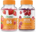 Lifeable Vitamin B6 + Demir C, Gummies Sche - Great Tasting, Vitamin Supplement, Gluten Free, GMO Free, Chewable