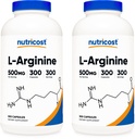 Nutricost L-Arginine 500 mg, 300 Capsules (2 Şişe)