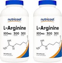 Nutricost L-Arginine 500 mg, 300 Capsules (2 Şişe)