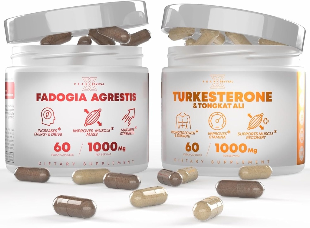 Turkesterone & Tongkat Ali Lean μυϊκή ανάπτυξη & ανάκτηση + Fadogia Agrestis μυϊκή στοίβα για την αθλητική απόδοση & μυϊκή μάζα (60 κάψουλες)