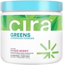 Cira Daily Greens - Doğal olarak Tatlılanmış, Organik Spirulina Superfood Toz, Premium, Antioksit, Digestion, & Energy - Karma Berry, 30 Hizmet