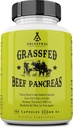 Ancestral Supplements Grass Fed Beef Pancreas Supplement, 500 mg, Pancreatic Support with Proteolytic Digestive Enzymes for Digestion Support, Including Trypsin, Non GMO, 180 Capsules