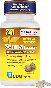 GenCare Senna Laxative 600 Δισκία Senna 8, 6mg Δισκία με Φυσικό Sennosides  Ασφαλής & αποτελεσματική 