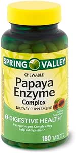 Spring Valley Spring - Valley Papaya Enzyme Komplek Tabletleri - 180 Chewable Tabletler 2 180 Kont Paketi (Pack of 2)
