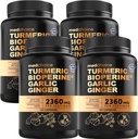 4-σε-1 Turmeric και σκόρδα συμπληρώματα με BioPerine – 2360mg Turmeric Ginger Ρίζα κάψουλες με σκόρδο – Υψηλής ισχύος βοτανική ανάμειξη (120 ct, συσκευασία των 4)