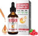 B Kompleks Vitamini, Vegan B12 Sıvı Merdivenler | B12 Mekobalamin | B1 Thiamin | B6 Pyridoksie | Folic | Niacin - B Kompleks Sıvı Merdivenler, Destek Enerji, Beyin & Kalp, 40 Hizmetler