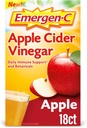 Emergen-C Apple Cider Vinegar Vitamin C Fizzy Immune Support, Apple - 18 Count