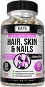 Kaya Naturals Hair Skin Capsules BIOTIN Vitamin D Vitamin B-12 A Folic Asit Desteği, Saç Destek Vitamini Tamamlama