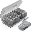 AUVON XL Haftalık Pill Organizer 2 Times a Day, Pill Box 7 Day with One-Side LargeOpens for Easy to Use, Gray AM PM Pill Case for Drug, Vitamins, Fish Oils, Supplements, Fish Oils, Supplements