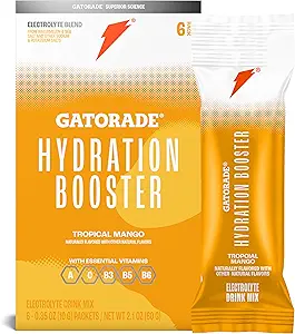 Gatorade Ενυδάτωση Ενυδάτωση Ηλεκτρολυτικό Μείγμα Ποτών Συσκευασίες σκόνης, Τροπικό Mango, Προηγμένη Ηλεκτρολύτη Blend, Δεν Προστίθενται Χρώματα, Δεν Τεχνητές γλυκαντικές ουσίες, Ουσιώδεις Βιταμίνες A, C, B3, B5, B6, Κάνει 20 Fl Oz, (6 Pack)