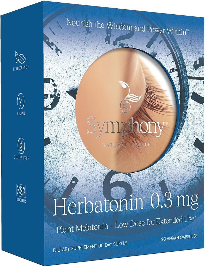 Herbatonin® 0. 3 mg – Το πρώτο φυτικό συμπλήρωμα μελατονίνης (Phyto-Μελατονίνη) - Χαμηλή Δόση Βοηθητικό Ύπνου, Υποστηρίζει Κυκλαδικός Ρυθμός & Κυτταρική Υγεία – 90 Κάψουλες (Εφοδιασμός 90 ημερών)