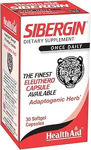 HealthAid Cybergin, Sibirya Eleuthero, 30ct, Once Daily, Soft Gel Capsules, Stamina ve Endurance'ı Destekliyor
