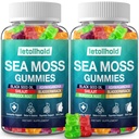 Sea Moss Gummies - Ιρλανδοί Moss Gummies Advanced for Adults with Ashwagandha Bladderwrack & Burdock Root for supports Immune,Energy - 60 Vegan Gummy,2PCS