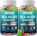 Sea Moss Gummies - Irish Sea Moss Gummies Advanced for Adults with Ashwagandha Bladderwrack & Burdock Root for Supports Immune，Energy - 60 Vegan Gummy,2PCS