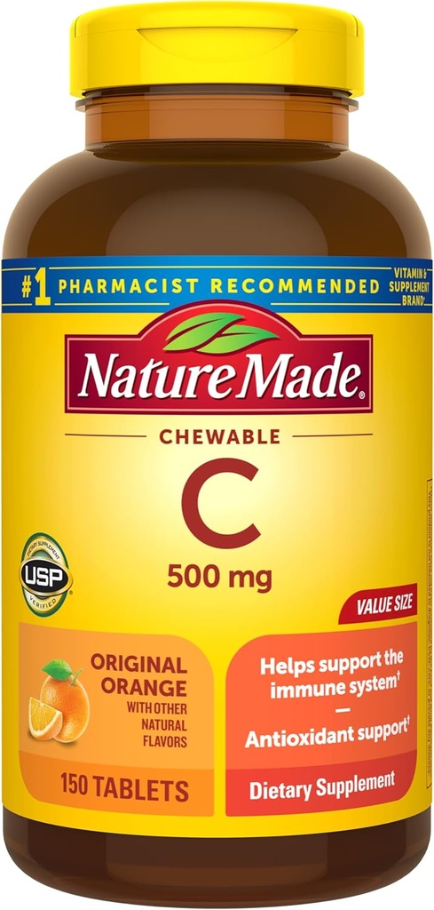 Doğa C 500 mg Chewables, Orange, 150 ct