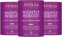 FRISKA Gece Reboot Enzyme ve Probiyotiks Supplement, Daha İyi Digestion ve Sleep, Erkekler ve Kadınlar için Gut Health, Melatonin, Chamomile, 90 Capsules