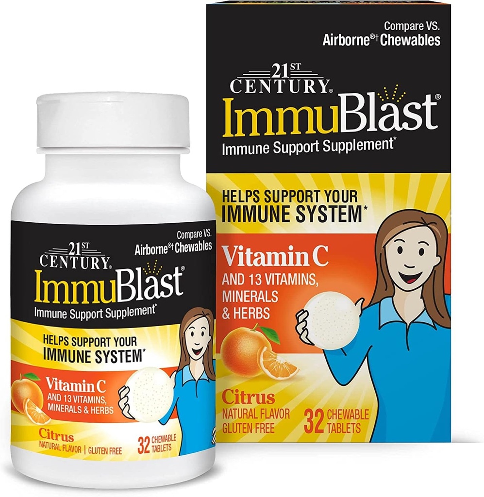21. Yüzyıl ImmuBlast Chewable Tabletler Citrus - 32 Tablet, 2 Paket