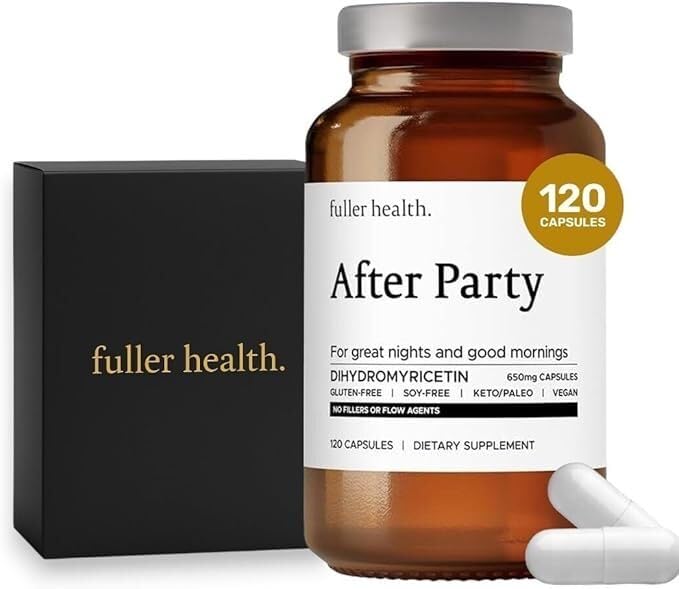 Fuller Health After Party DHM Dihidrmyricetin Supplement | Destekler Liver, Metabolism, Enerji Seviyeleri, Post-Celebrasyon Yardımı | Feel Reed, 650 mg Per Pill | 1 Şişe, 24 Hizmet