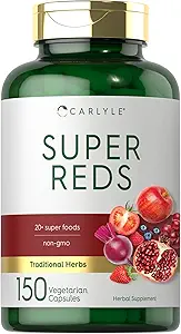 Carlyle Super Reds Capsules | 150 Kont | Superfoods Supplement | Vegetarian & Non-GMOMO