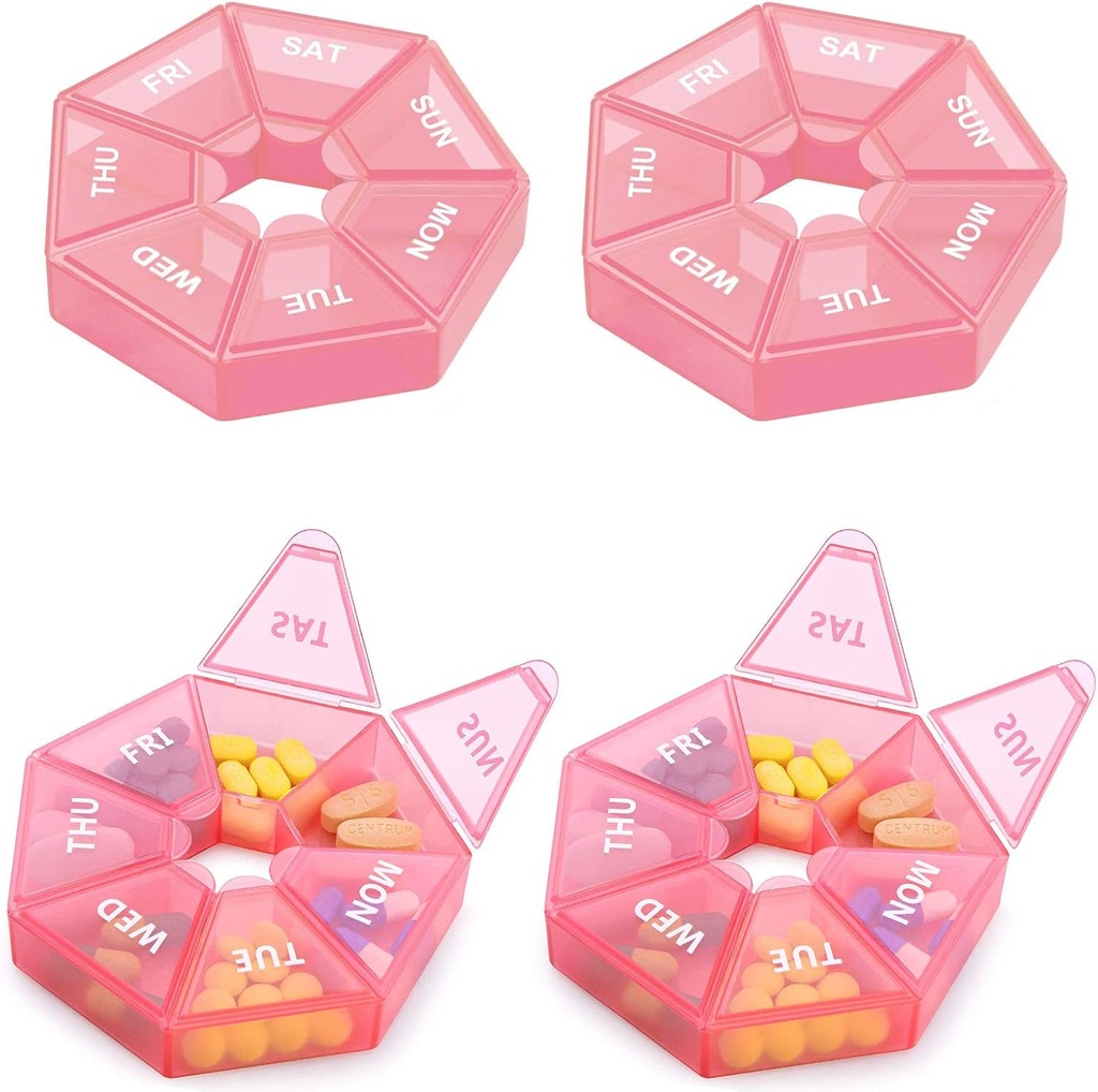 Haftalık Pill Organizer Büyük 7 Gün Pill Box Organizer Günlük Tıp Vakasını Vitamin Balık Yağı Pills Supplements Arthritis Friendly