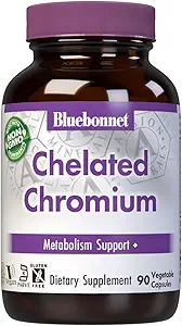 Bluebonnet Beslenme Chelated Chromium, Metabolism Desteği*, Non-GMO, Vegan, Kosher sertifikalı, Gluten-Free, Soy-Free, Dairy-Free, Albion Chelated Mineral, 90 Sebze Capsules, 90 Hizmet