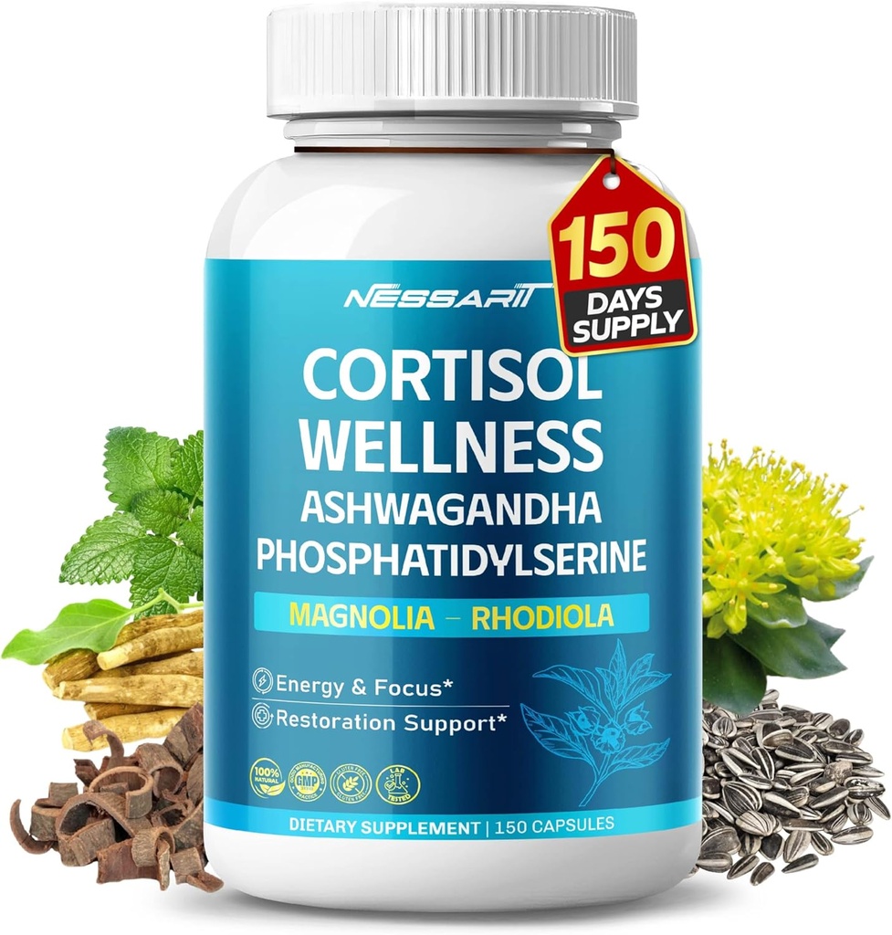 ARTTISOL Wellness Ashwagandha 14-in-1 Natural Meeting with Phosphatidylserine Magnolia Rhodiola St. John's Wort Peppermint Bacopa - 150 Count - Made & Tested in the USA