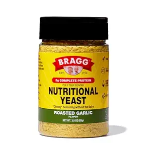 Bragg Διατροφική Μπιζέλια Ψητή Σκόρδα - 3 oz - Γαλακτο-ελεύθερο τυρί Παρμεζάνα Substitut - Ιδανική για σαλάτες, πάστες, popcorn, και περισσότερα