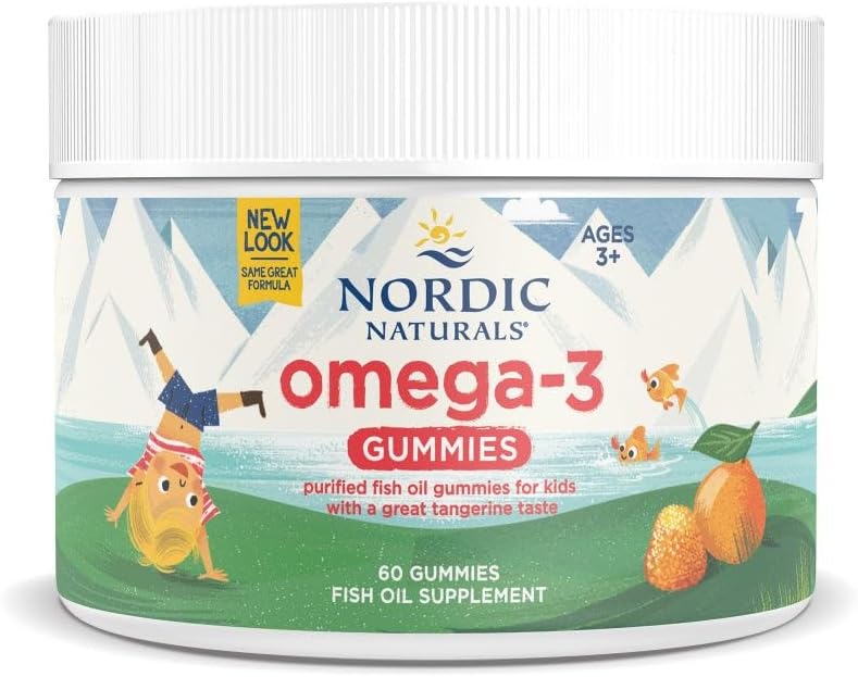 Nordic Naturals Nordic Omega-3 Gummies, Tangerine - 60 Gummies - 82 mg Σύνολο Omega-3s με EPA & DHA - Μη-GMO - 30 Υπηρεσίες