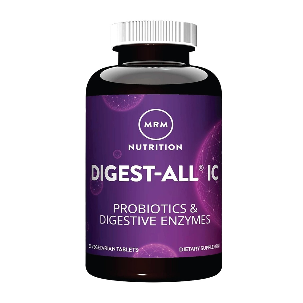 MRM Nutrition Digest-IC Plant-Based Digestive Enzymes - Supports Digestion & May Help Alleviate Occasional Gas & Bloating, Contains Probiotics, Enzymes, & Herbs, Vegetarian & Gluten-Free, 30 Servings
