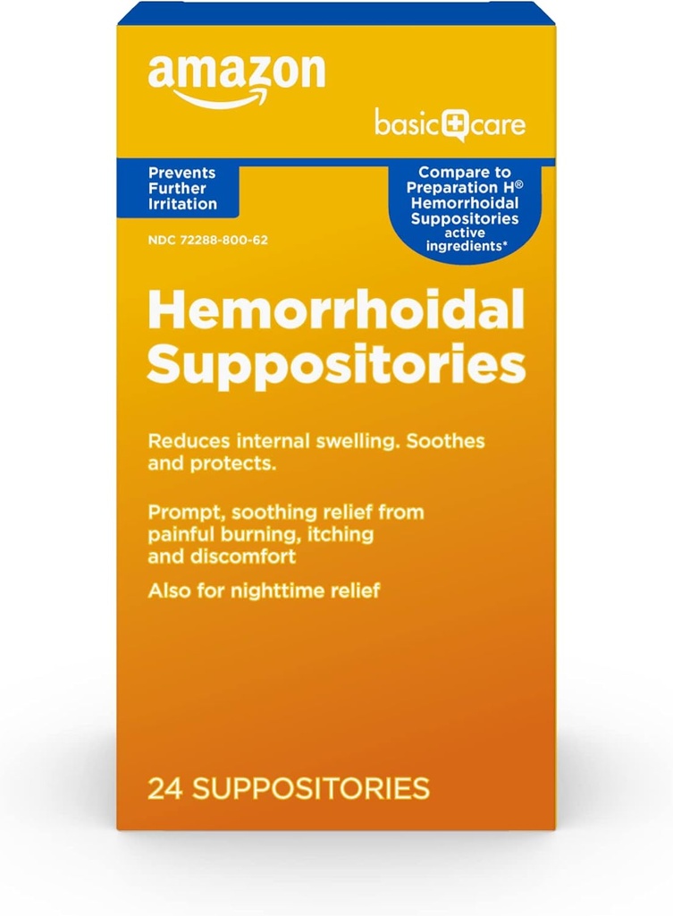 Temel Bakım Hemorrhoidal Suppositories, Yanan, Itching and Discomfort of Hemorrhoids, 24 Kont