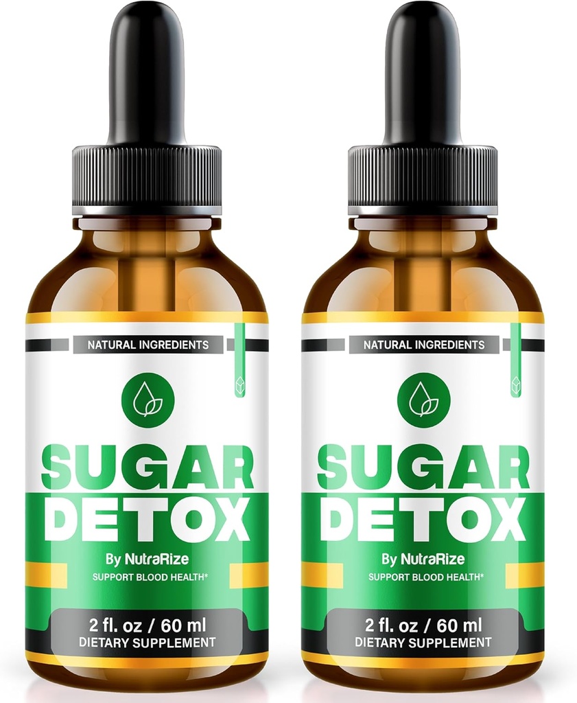 NutraRize (2 Πακέτο) Detox ζάχαρη σταγόνες, ζάχαρηDetox σταγόνες, 21-Day πρόκληση Detox ζάχαρη, όλα τα φυσικά υγρά καθαρισμού για αρχάριους, Premium Formula αίματος Gotas Κριτικές (60 εξυπηρετούν)