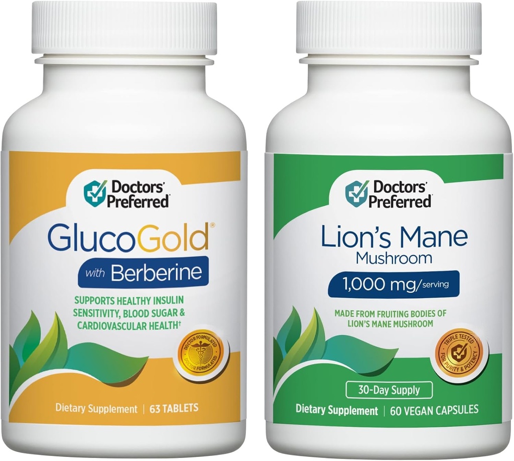 DOCTERS' PREFERRED GlucoGold, Berberine & Lion's Mane Mushroom Supplement's Day of Berberine & Lion's Mane Mushroom Supplement