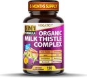 VEGATOT Organic Milk Thistle Complex 9 in 1 Formula - with Milk Thistle Artichoke NAC Zinc Dandelion Berberine Burdock Black Pepper (150 Count (Pack of 1))