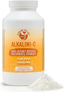 alkalin-C Vitamin C Toz Tamam, Potent Natural L-Ascorbate Vit C Toz 1500 mg, Corn-Free Non-GMO VIT C, Buffered C Geliştirilmiş Absiyon,% 100 Pure Form, Immune Support Supplement 16oz