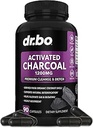 Activated Charcoal Capsules Cleanse Detox - 1200mg Organic Coconut Charcoal Pills for Stomach Gas and Bloating Relief for Men Women Kids - Active Capsules Powder Binder Activated Supplements for Gut