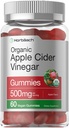 Horbäach Organik Apple Cider Vinegar Gummies | 60 Gummies | Vegan, Non-GMO & Gluten-Free Supplement | USDA Organic ACV | Apple Flavor