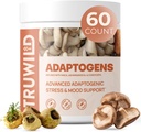 TruWild Adaptogen Blend with Cordyceps Maca Ashwagandha - Full Spectrum Mushroom Mix for Daily Support and Function, All Natural Formula 7 Key Materialss, 60 Capsules