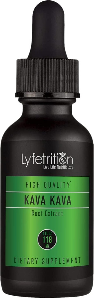 Lyfetrition Kava Kava Root Extract με ενεργές kalavactones 540mg, 220 μερίδες, Σκληρός-ελεύθερος, εύκολος-να-καταναλώσει τις σταγόνες υγρού, γρήγορη απορρόφηση, GMP-Certified, Tested τρίτο μέρος, Μη-GMO, Made in USA