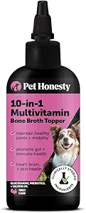 Köpekler için Salmon Yağı ile Köpek Multivitamin Tamamı - Antimon Oil for Dogs - Alerji Itch Relief, Digestion, Skin & Coat Health, Liquid Supplement - Dog Food Topper Bone Broth with Prebiyotiks (12 oz)