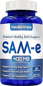 SAM-E Supplement 400 mg | Easy Abxia S-Adenosyl-L-Methionine SAM-e 400 mg for Bone and Mood Support Supplement | Made in the USA Non-GMO and Gluten Free (90 Day Supply)