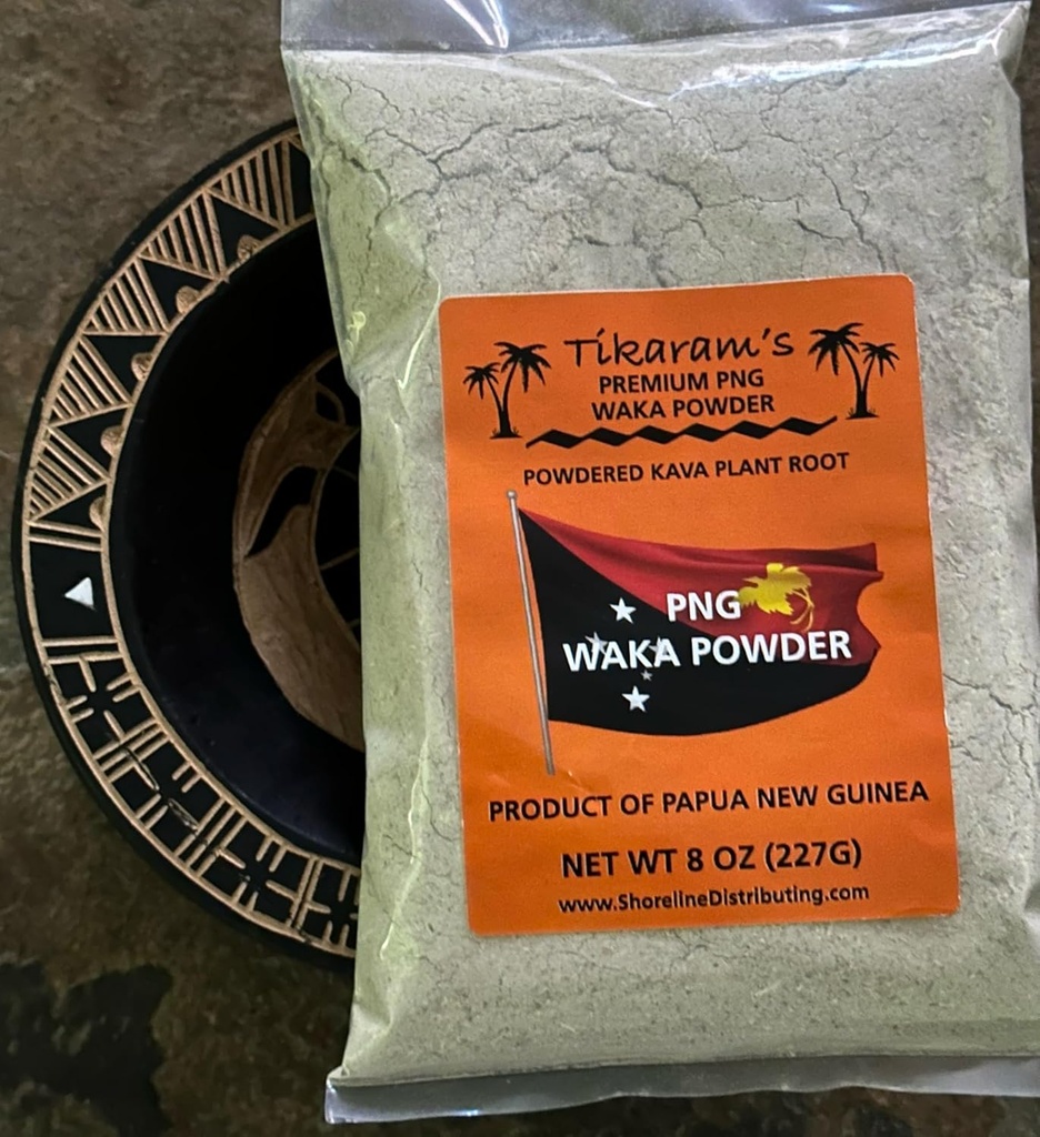 Tikaram'ın Kava Tozu - Premium Papua Yeni Gine (PNG) Waka, 1/2 Pound (8oz), Fiji Market Toptan LLC