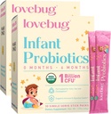 LOVEBUG Προβιοτικά Βρέφους 0-6 Μήνες - USDA Βιολογικά Προβιοτικά για Μωρά, Υποστηρίζει Αέριο Μωρού, Κολικό, Διάρροια και Νεογέννητη Δυσκοιλιότητα Ανακούφιση, Αλλεργία & Ζάχαρη Χωρίς, Γεύση σε σκόνη, 60 Pack