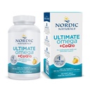 Kuzey Naturals Ultimate Omega + CoQ10, Limon - 120 Soft Gels - 1280 mg Omega-3 + 100 mg CoQ10 - Kalp Sağlığı, Hücre Enerji, Antioksi Desteği - Non-GMO - 60 Hizmet