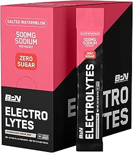 BARE PERFORMANCE NUTRITION BPN Electrolytes Go Packs Hydration Drink Mix | Sugar Free Electrolyte Toz | 500 mg Liped Sumelon, 30 Servisler
