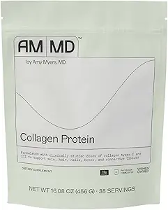 Amy Myers MD Collagen Protein Powder - Type 1 & 3 Collagen - Bovine Collagen to Support Healthy Hair, Skin & Nails - Gluten-Free, Dairy-Free & Non-Soy - 16.08 oz (38 Servings)