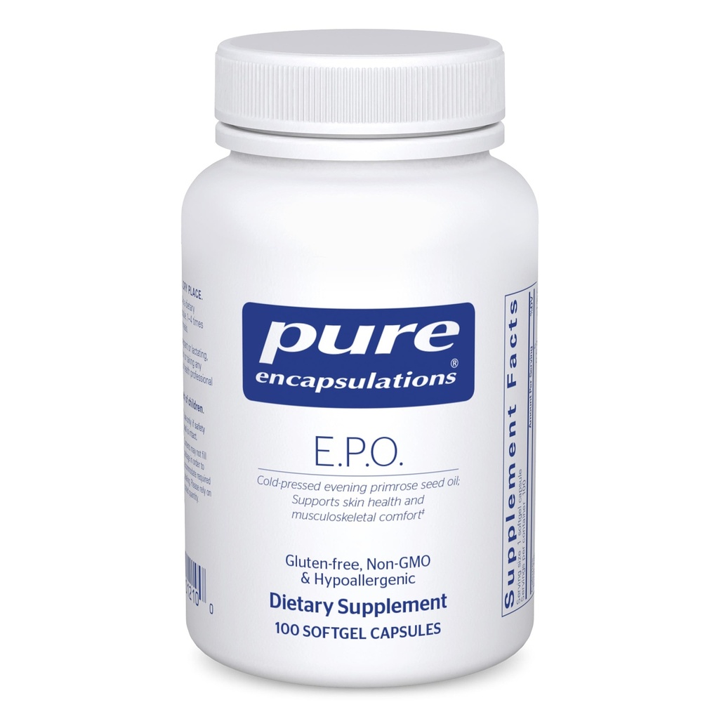 Pure Encapsulations E.P.O. ( Primrose Oil) | Hipoallergen Diyet Tamam% 9 GLA | 100 Softgel Capsules