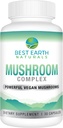 En İyi Dünya Doğalları Vegan Mushroom Kompleksi Enerji, Clarity & Cognitive - Immune Support w/Lion's Mane, Reishi, Chaga, Maitake & Shiitake 30 Day Supply (30 Capsules)