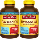 Nature Made Flaxseed Oil 1000 mg, Diyetsel Supplement for Heart Health Support, 180 Softgels (Pack of 2)
